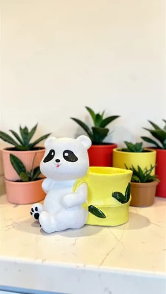 Panda Seramik Saksı Panda Seramik Saksı - Binbirmalzeme - Ürün Görseli 2