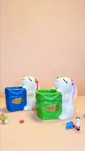 Tavşan Seramik Saksı Tavşan Seramik Saksı - Binbirmalzeme - Ürün Görseli 1